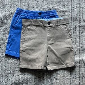Janie and Jack Tan and Blue Kids Shorts